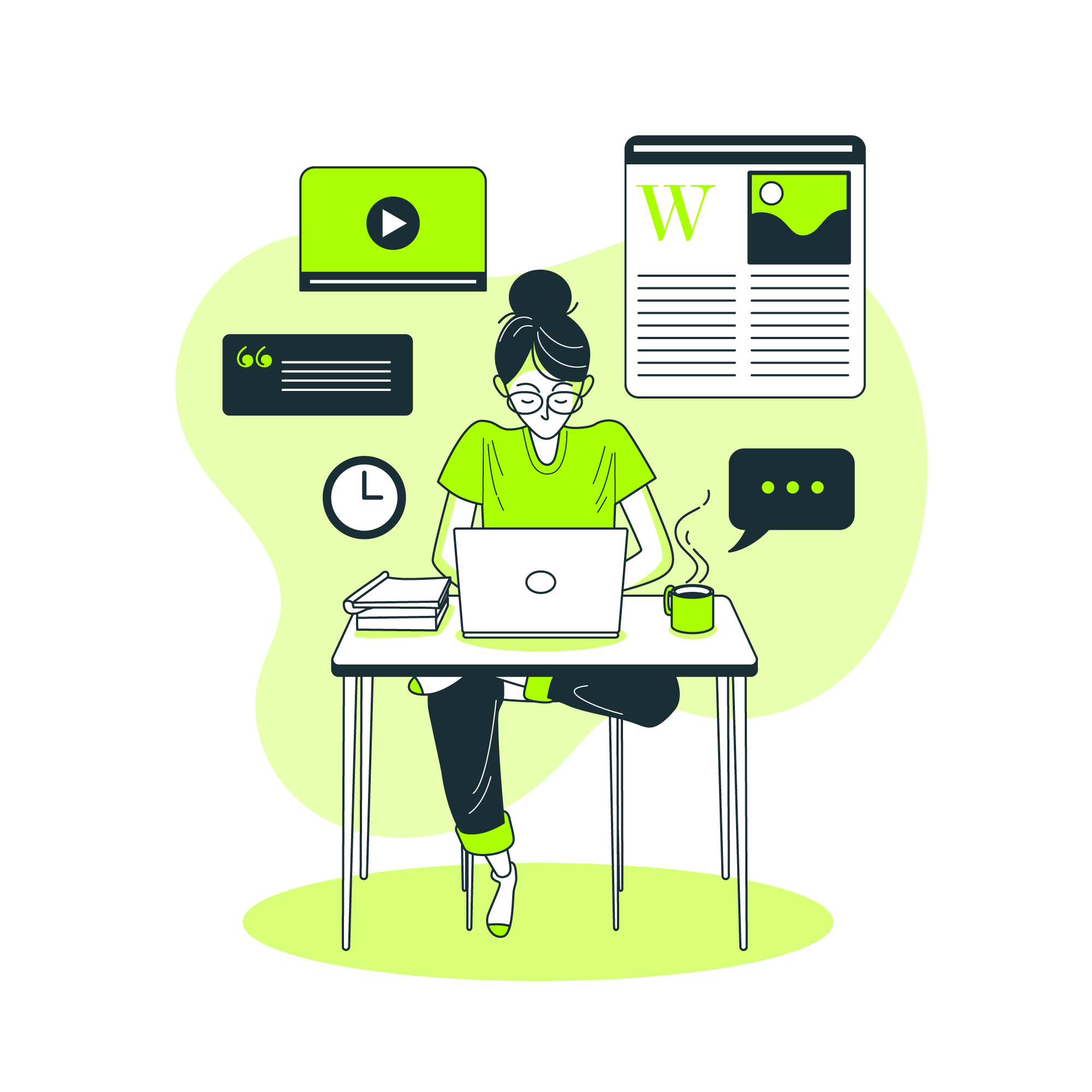 Writer working at desk with computer